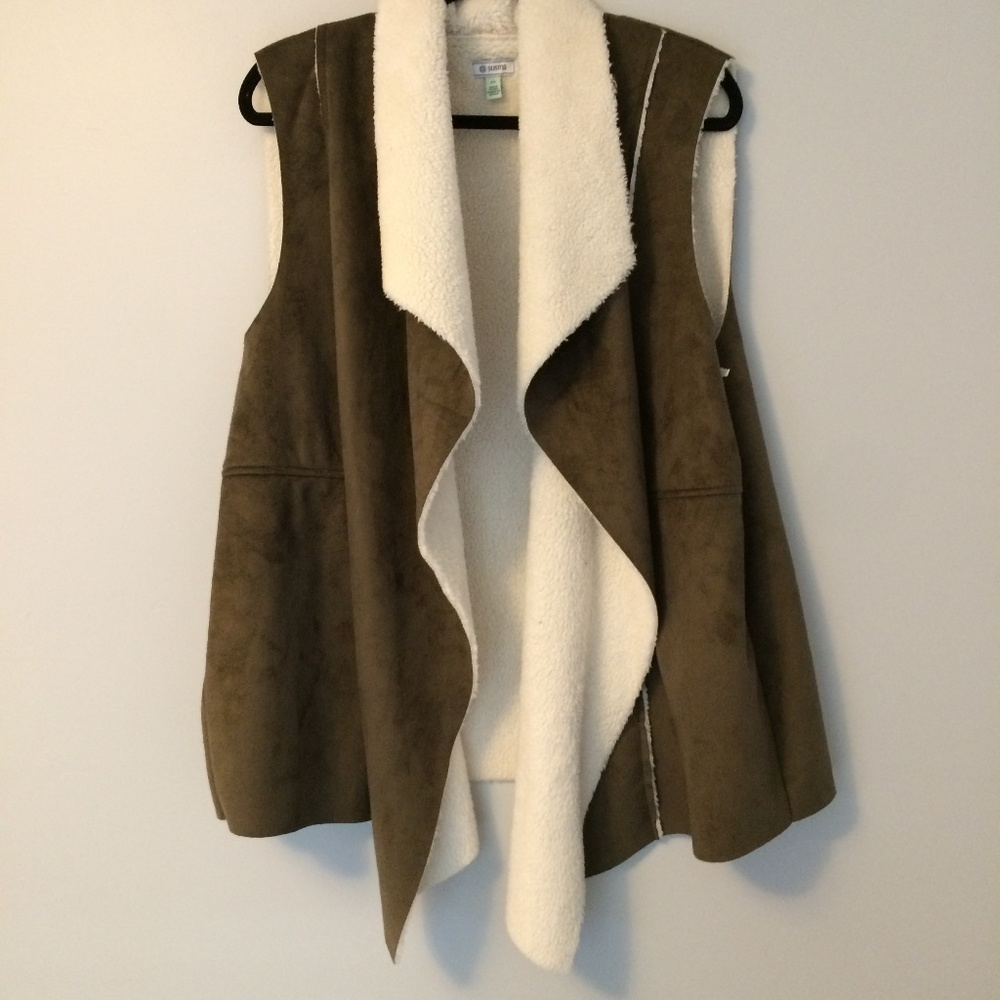 Susina sherpa faux suede vest